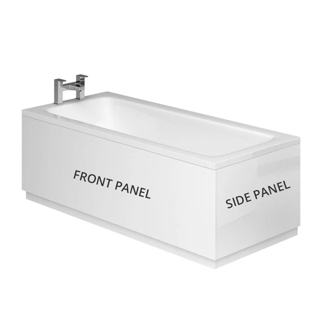 Rectangular Front Bath Panel 2 Piece Adjustable PVC Front Bath Panel - White Gloss
