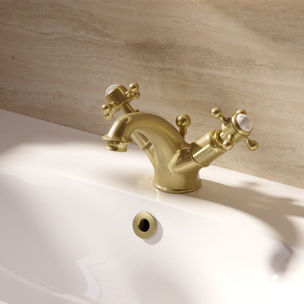 Belgravia crosshead basin mono mixer brushed-brass