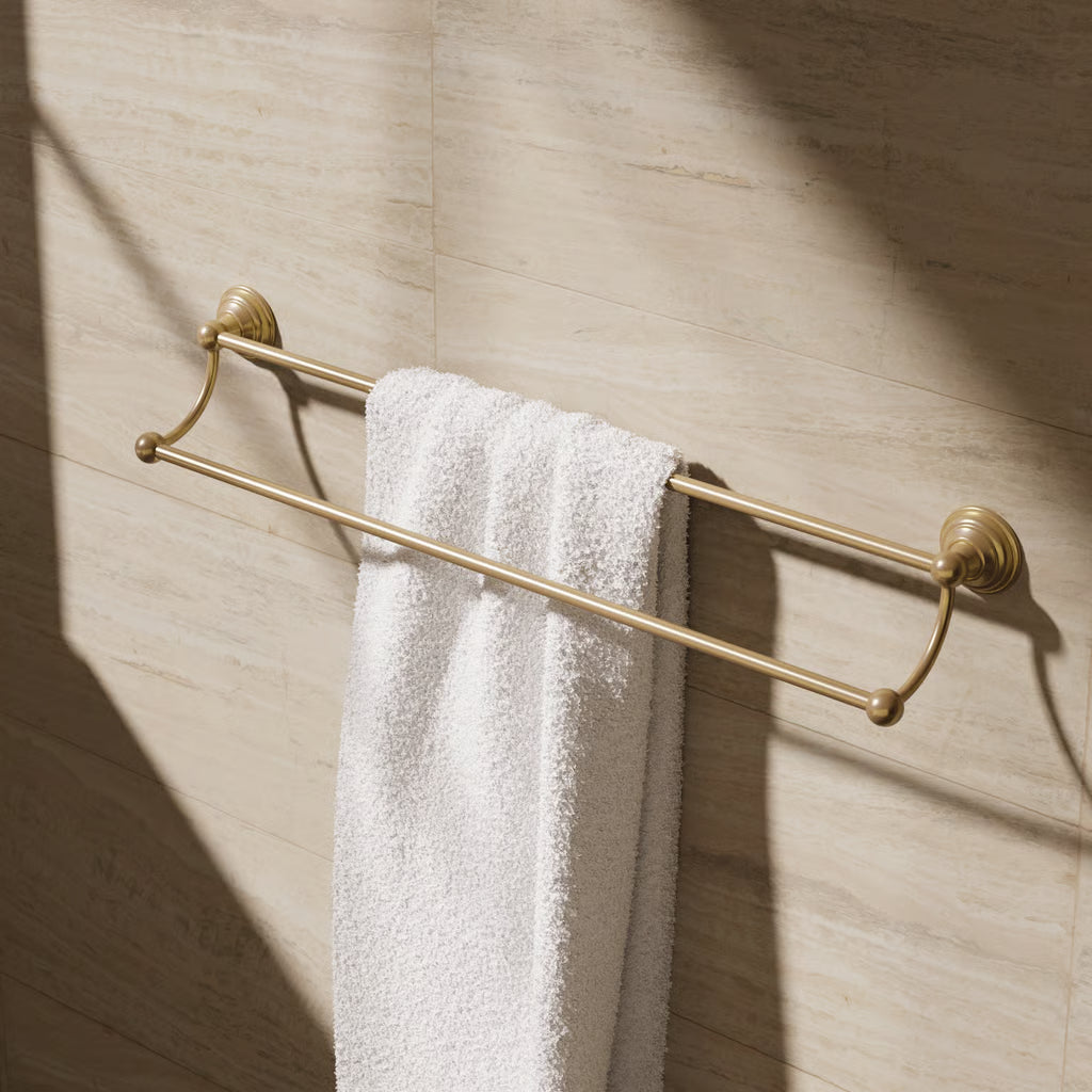Belgravia double towel rail in brushed-brass