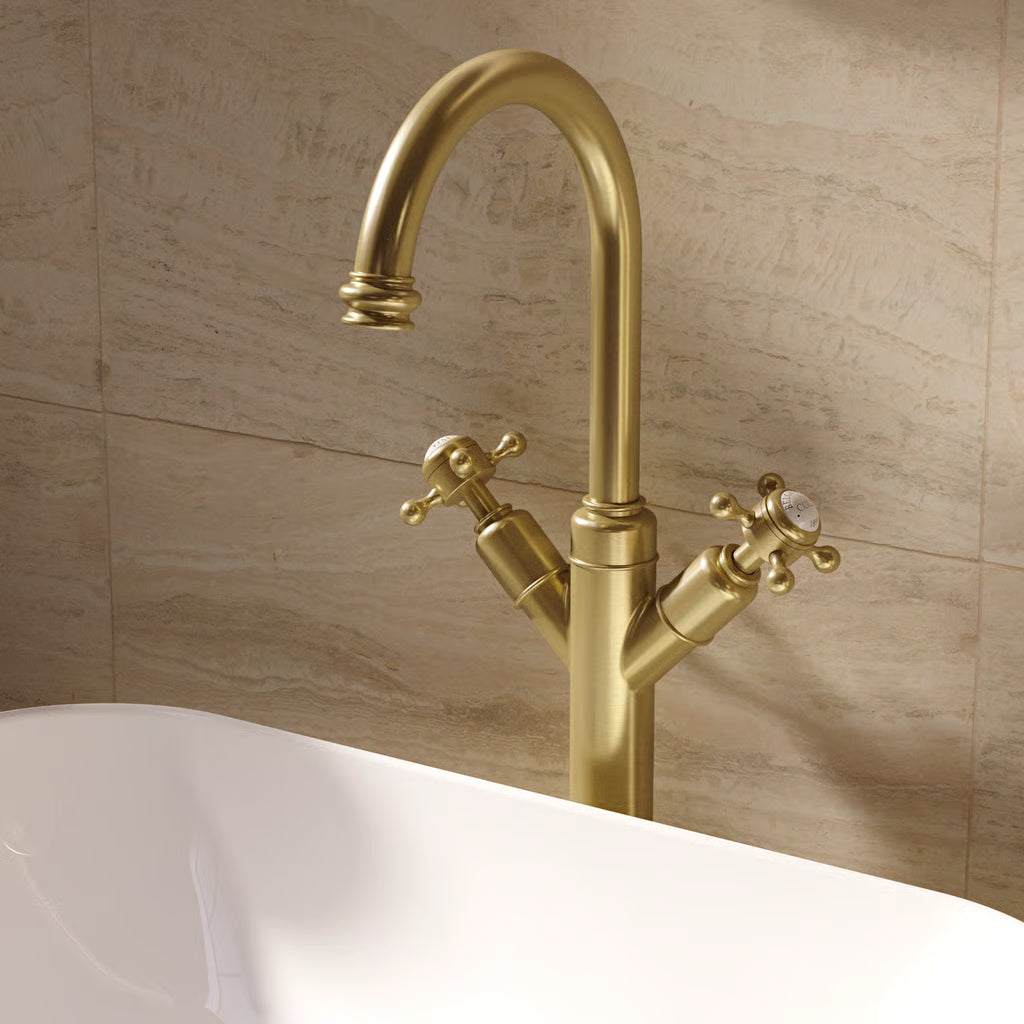 Belgravia tall basin tap in brushed brass