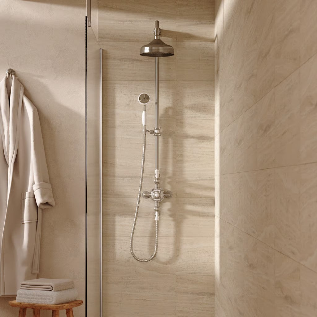 Belgravia thermostatic shower kit in brushed-nickel