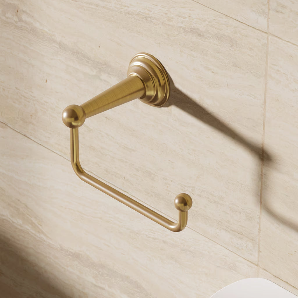 Belgravia toilet roll holder in brushed brass