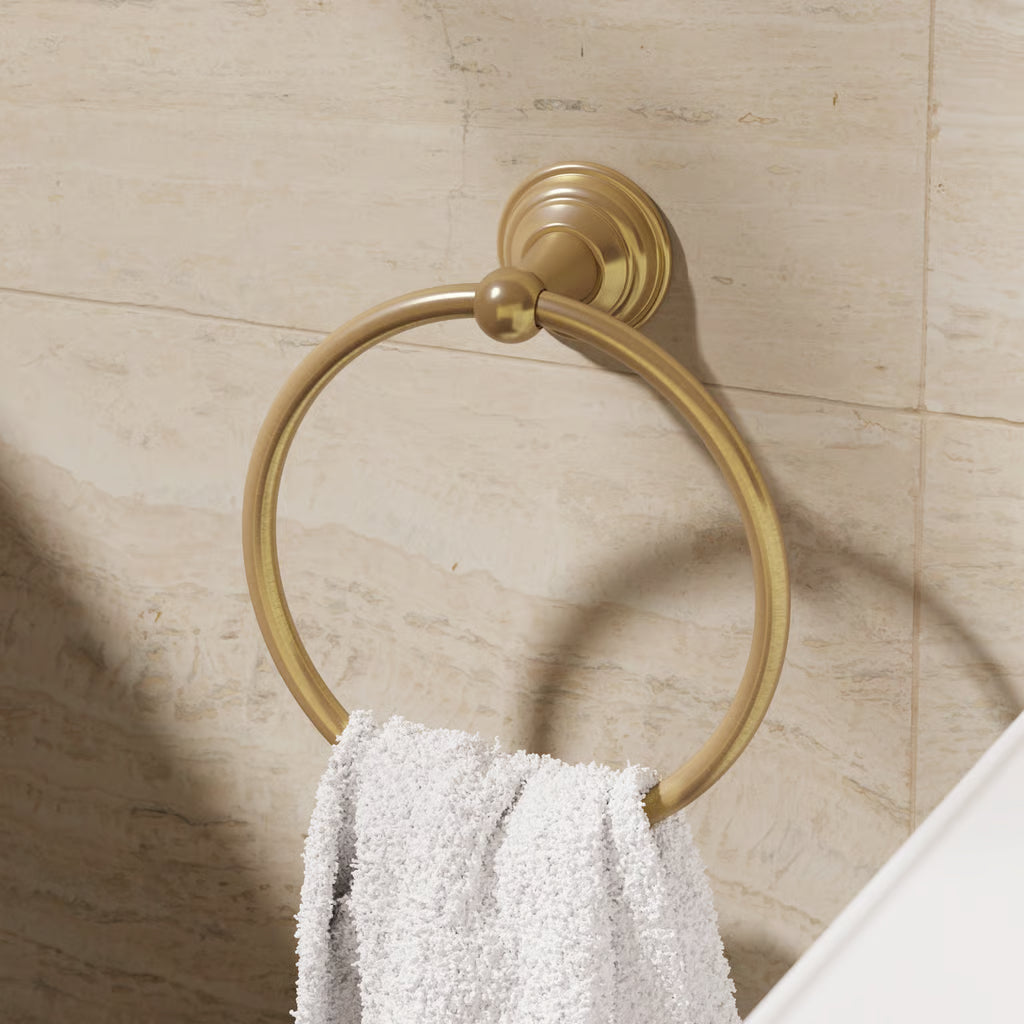 Belgravia towel ring in brushed brass