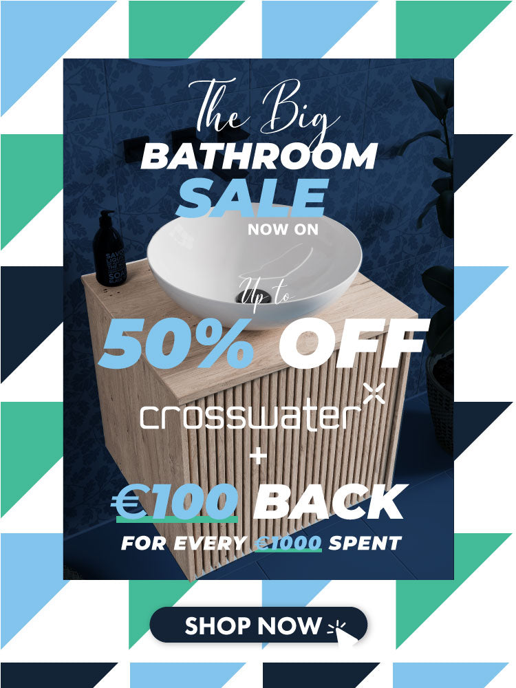 Get up to 50% off in Big Crosswater Bathroom Sale banner
