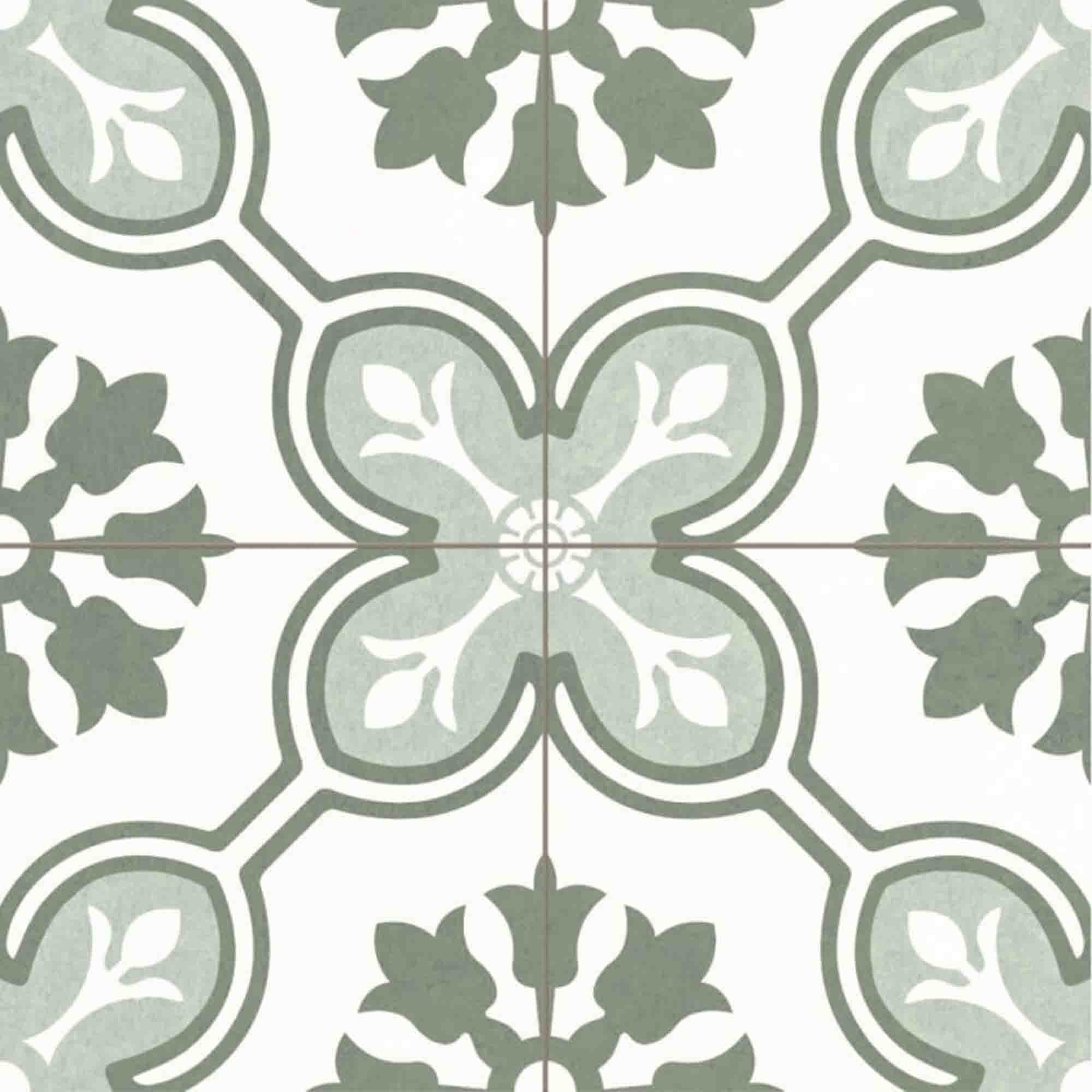 bordeaux green pattern porcelain tile matt 45x45cm