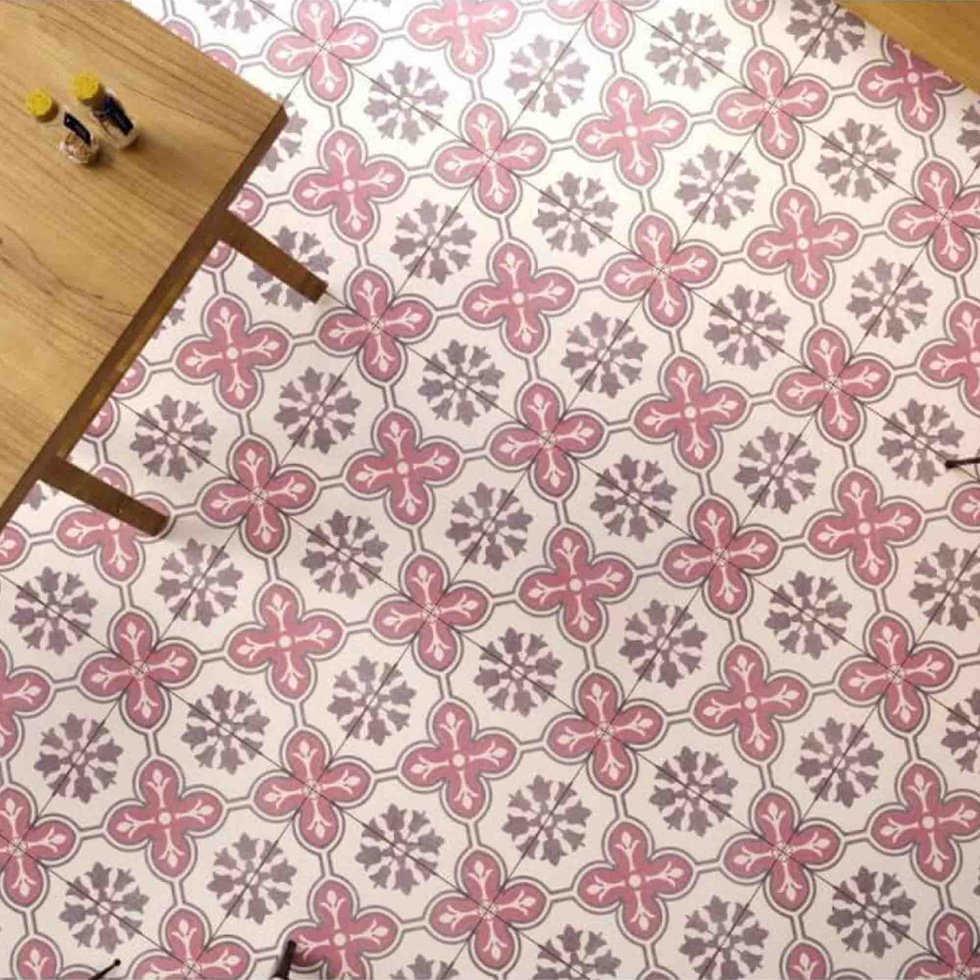 bordeaux rose pattern porcelain tile matt 45x45cm