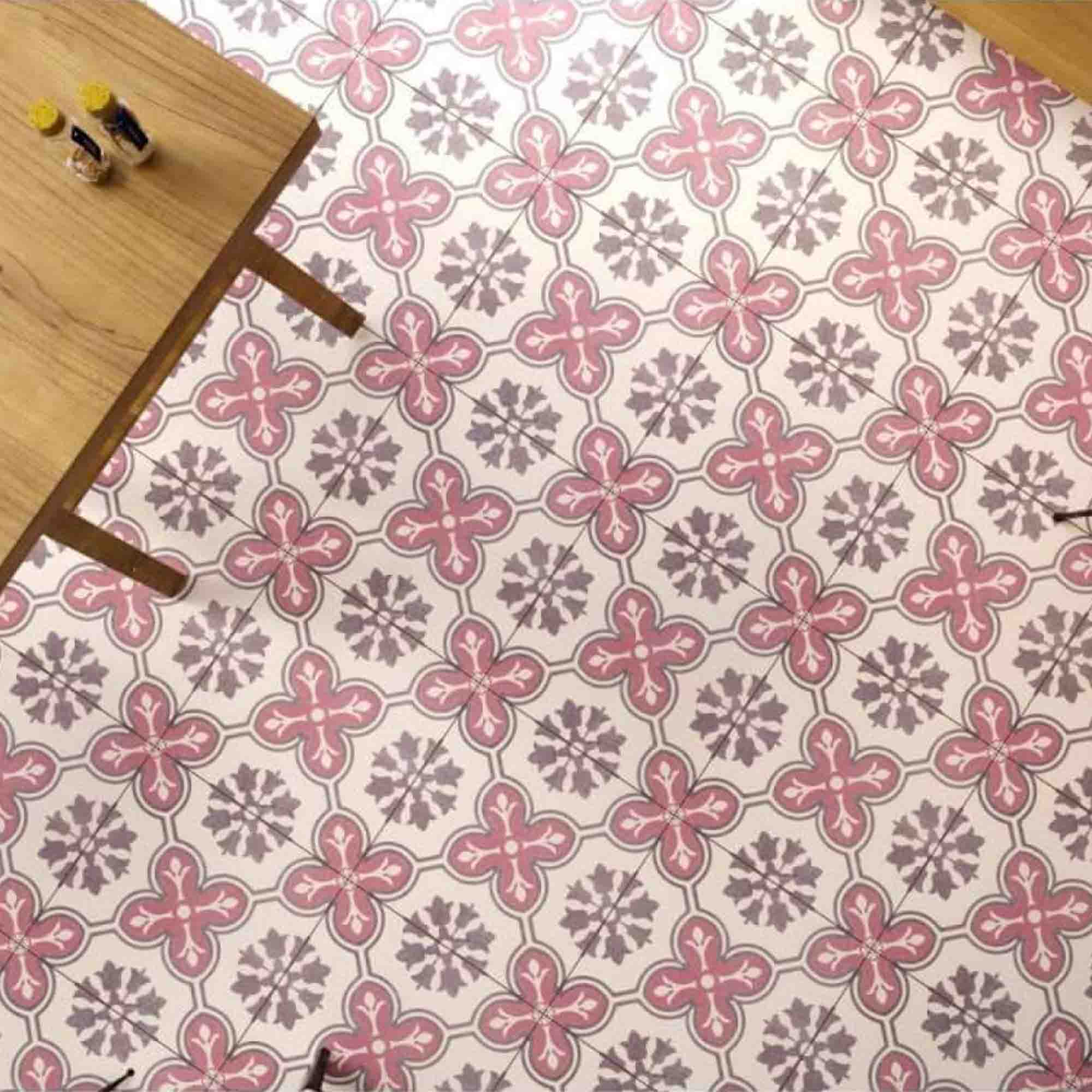 Bordeaux Rose Pattern Porcelain Tile 45x45cm Matt | Deluxe Bathrooms