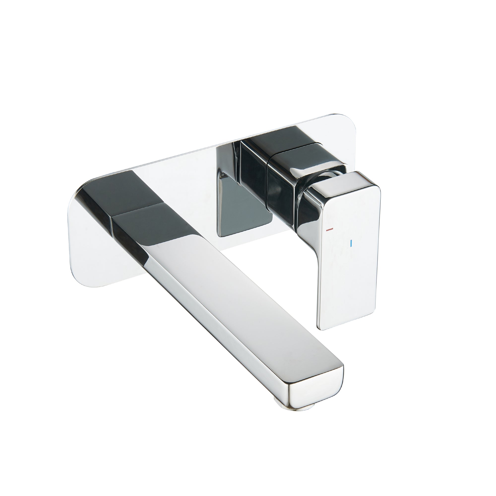 brisbane square 2 hole wall mounted basin mixer chrome