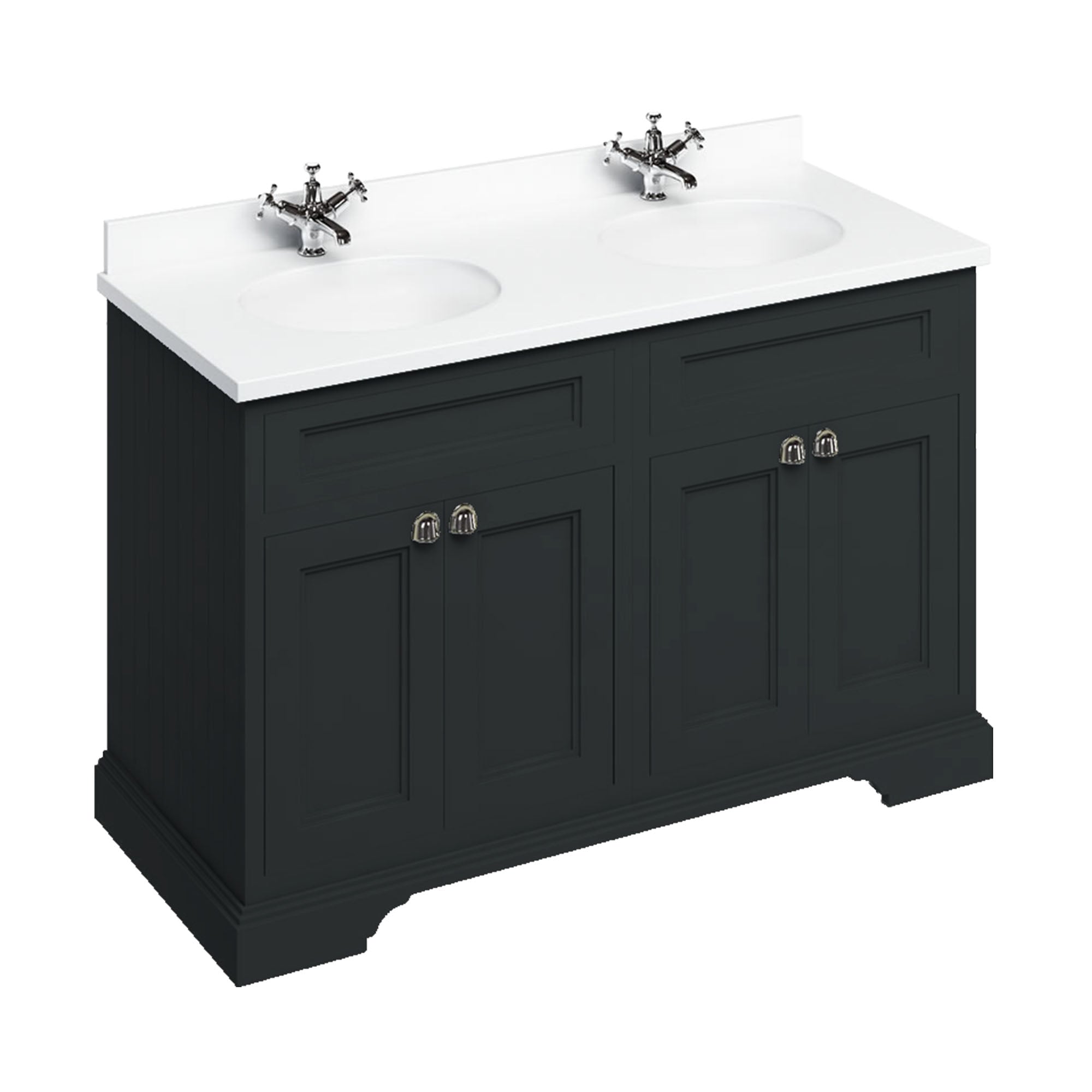 Burlington 1300 Freestanding 4-Door Vanity Unit With Worktop and Double Bowl