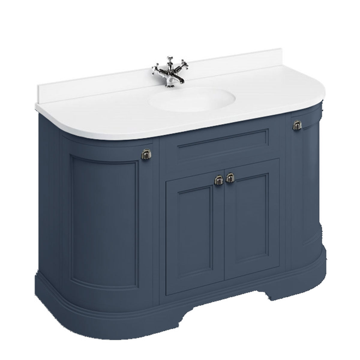 Burlington 1340 Freestanding 4-Door Curved Vanity Unit With Worktop and Basin