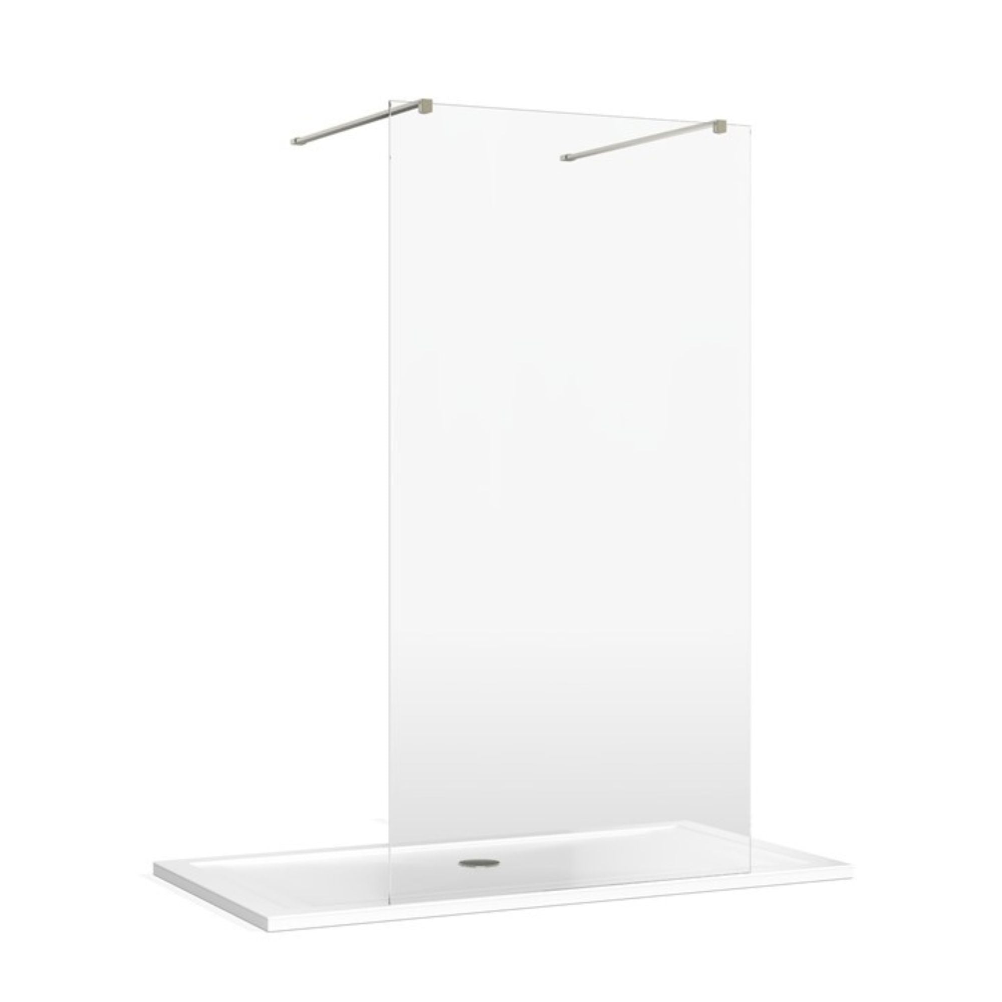 Burlington walk-in shower enclosure with 2 wall bracing bar brushed nickel