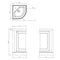 burlington 43 freestanding cloakroom corner vanity unit with basin dimensions