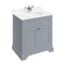 burlington 750 freestanding 2 door vanity unit with basin and white worktop classic grey