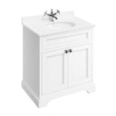 burlington 750 freestanding 2 door vanity unit with basin and white worktop matt white