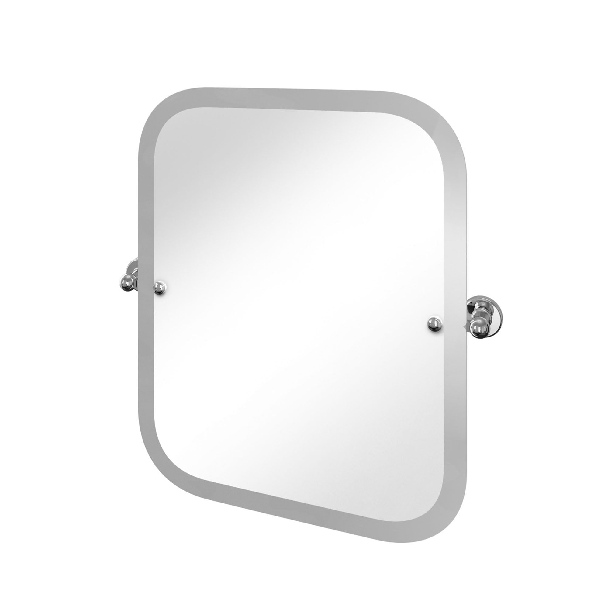 burlington arcade swivel mirror with curved corners 590mm chrome