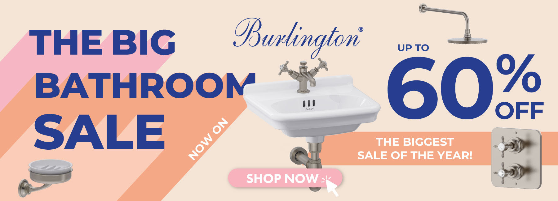 Enjoy up to 60% off Burlington in The Big Bathroom Sale banner