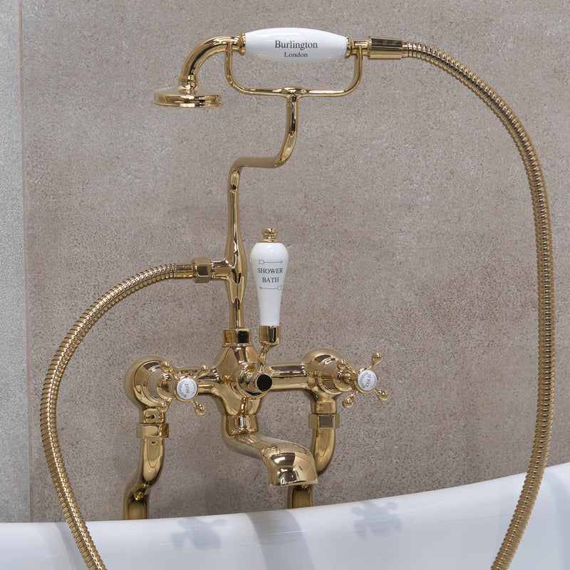 Burlington Claremont Deck Mounted Bath Shower Mixer With S Adjuster