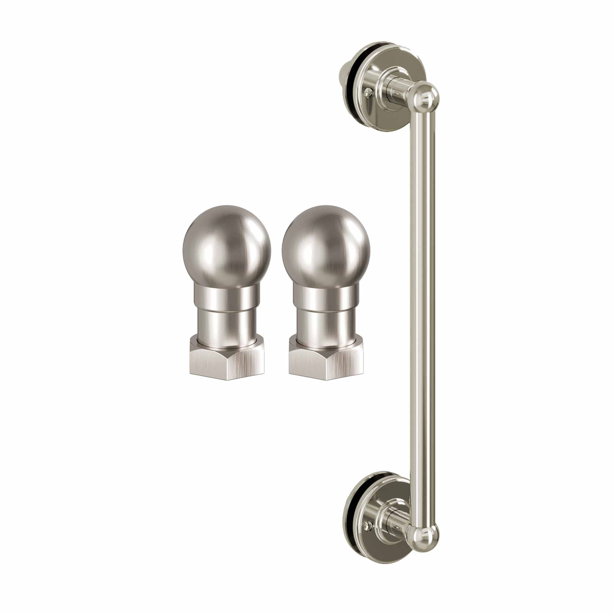 burlington classique 1850 handle and finials brushed nickel