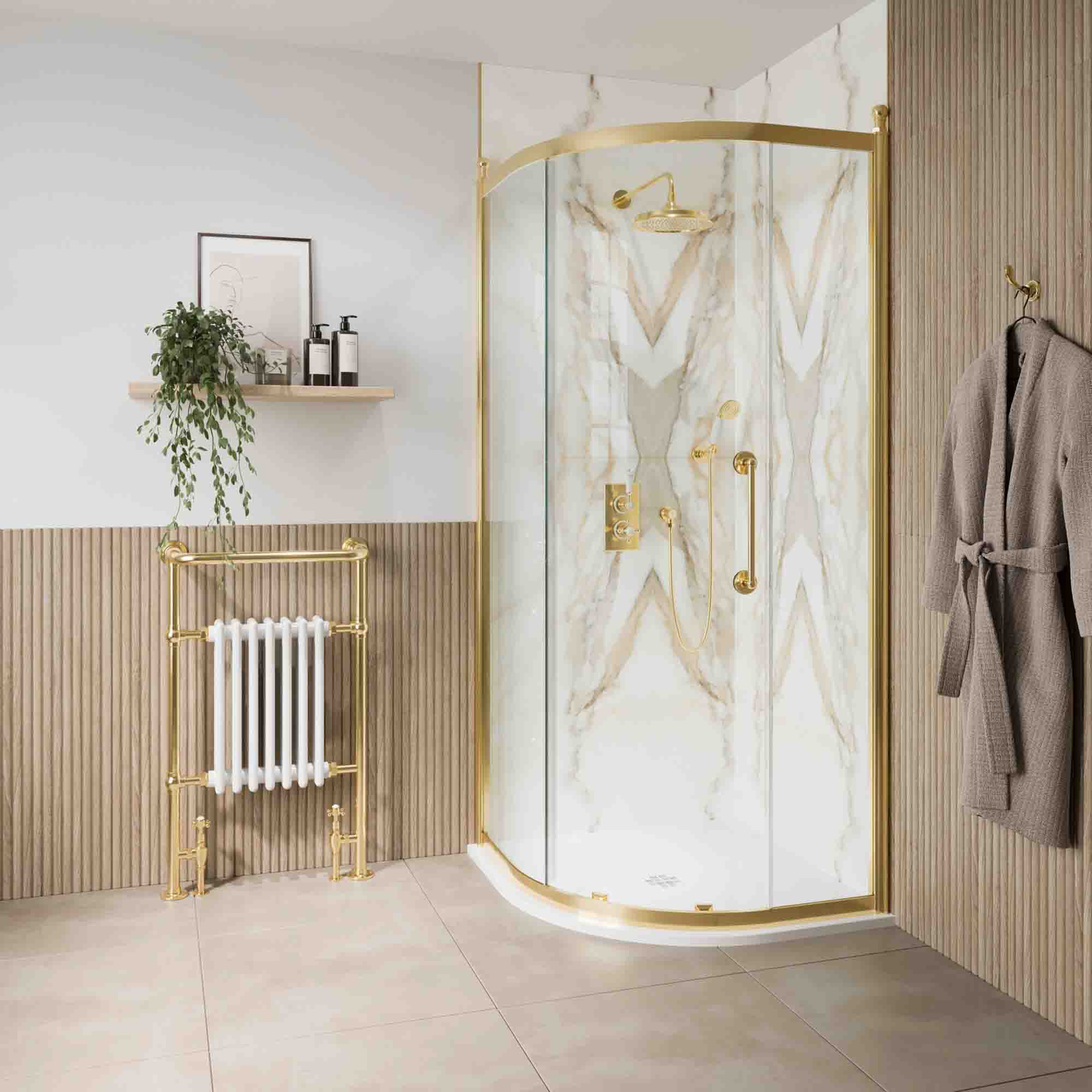 burlington classique single quadrant shower door 1850 handle gold