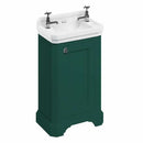 burlington edwardian 510 freestanding cloakroom vanity unit with basin matt green