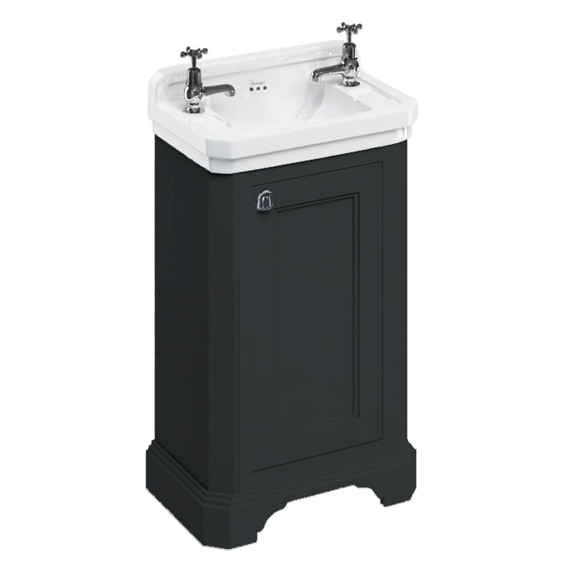 burlington edwardian 510mm cloakroom vanity unit matt black