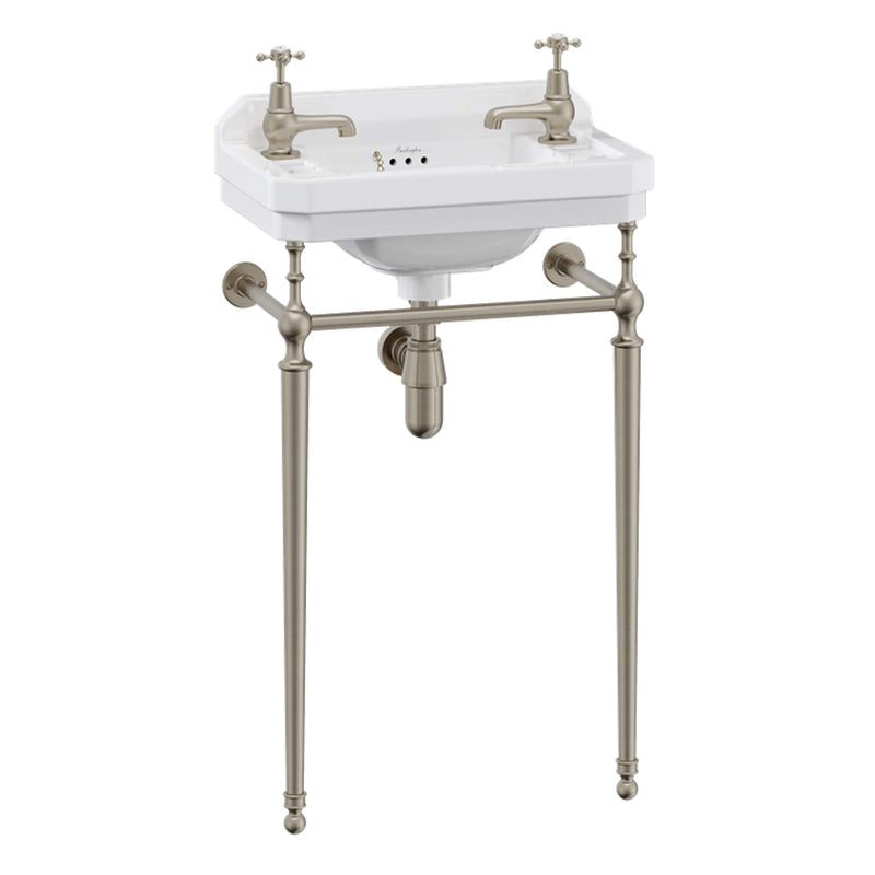 burlington edwardian washstand 510 rectangular basin with washstand brushed nickel
