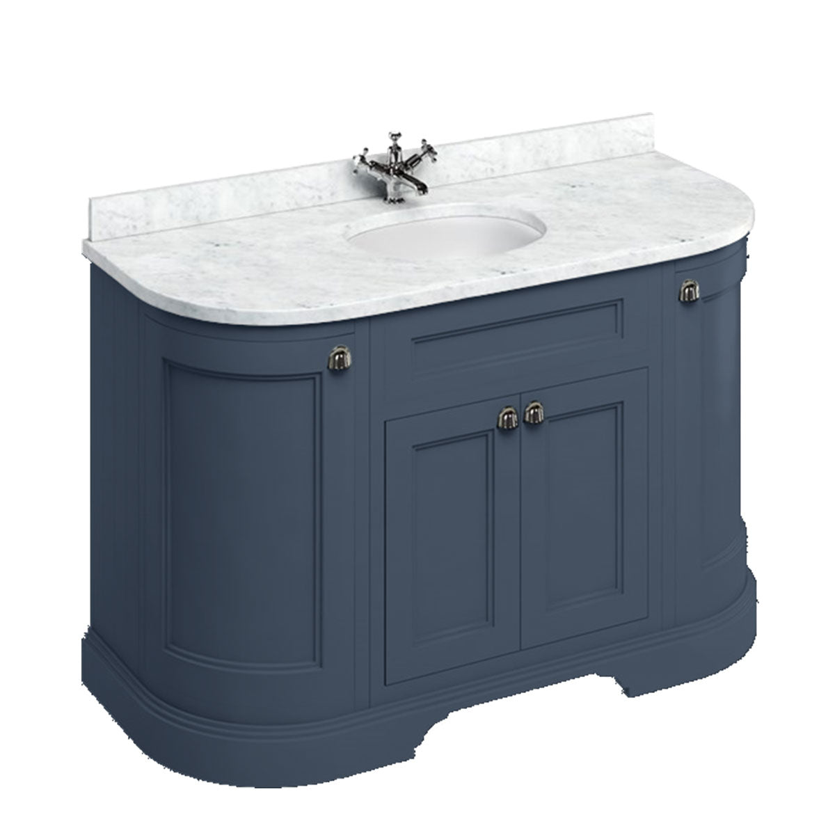 Burlington 1340 Freestanding 4-Door Curved Vanity Unit With Worktop and Basin