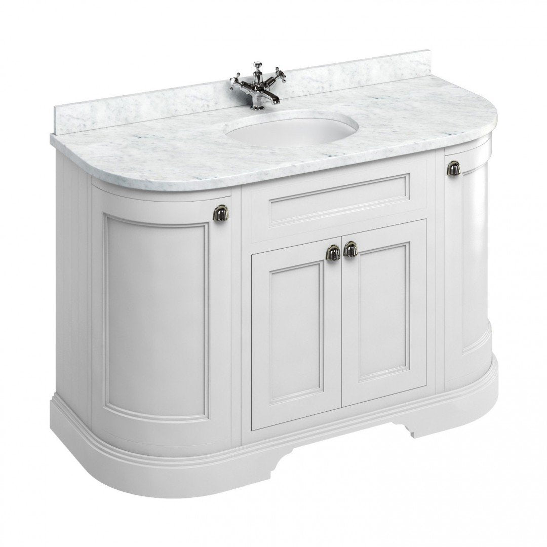 Burlington 1340 Freestanding 4-Door Curved Vanity Unit With Worktop and Basin