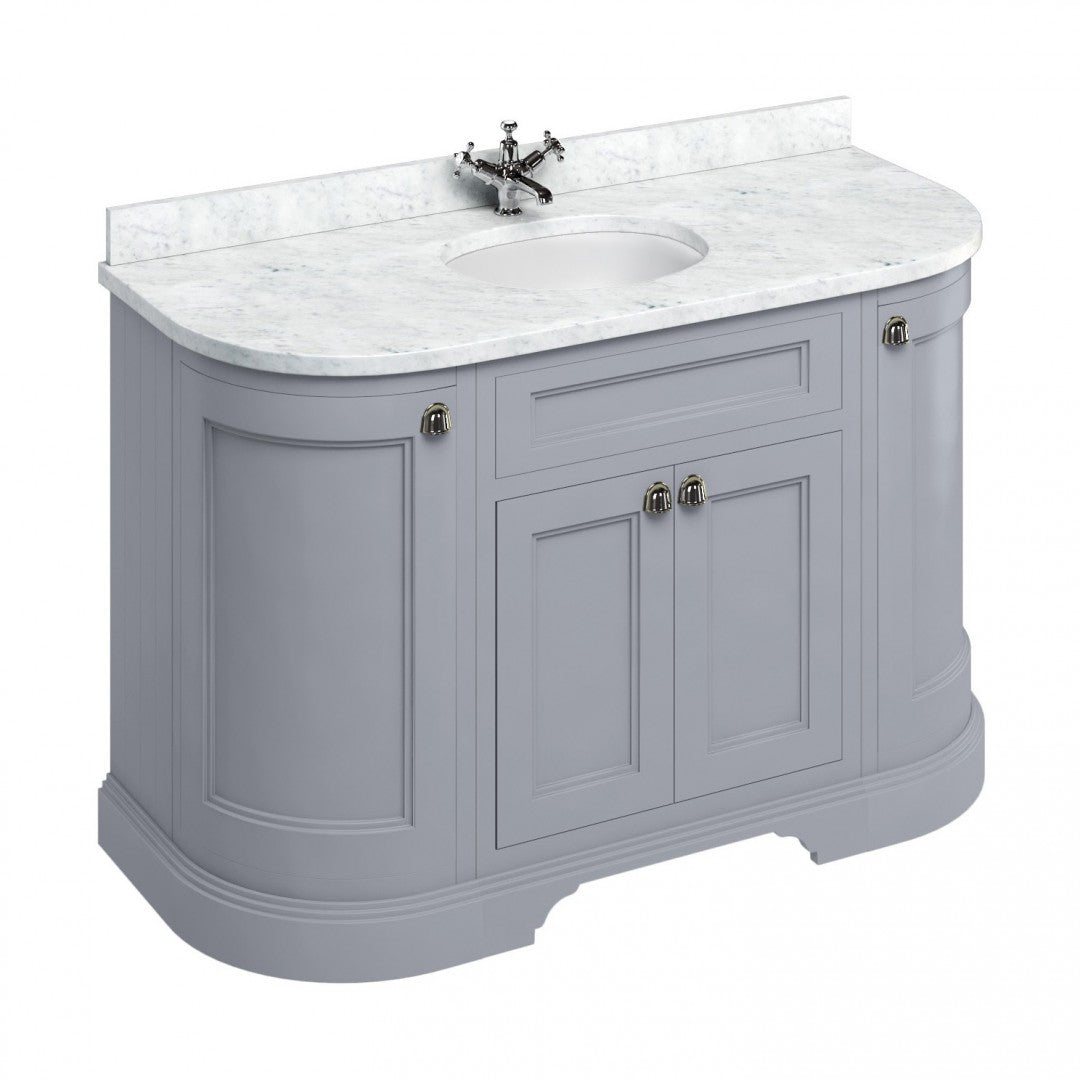 Burlington 1340 Freestanding 4-Door Curved Vanity Unit With Worktop and Basin