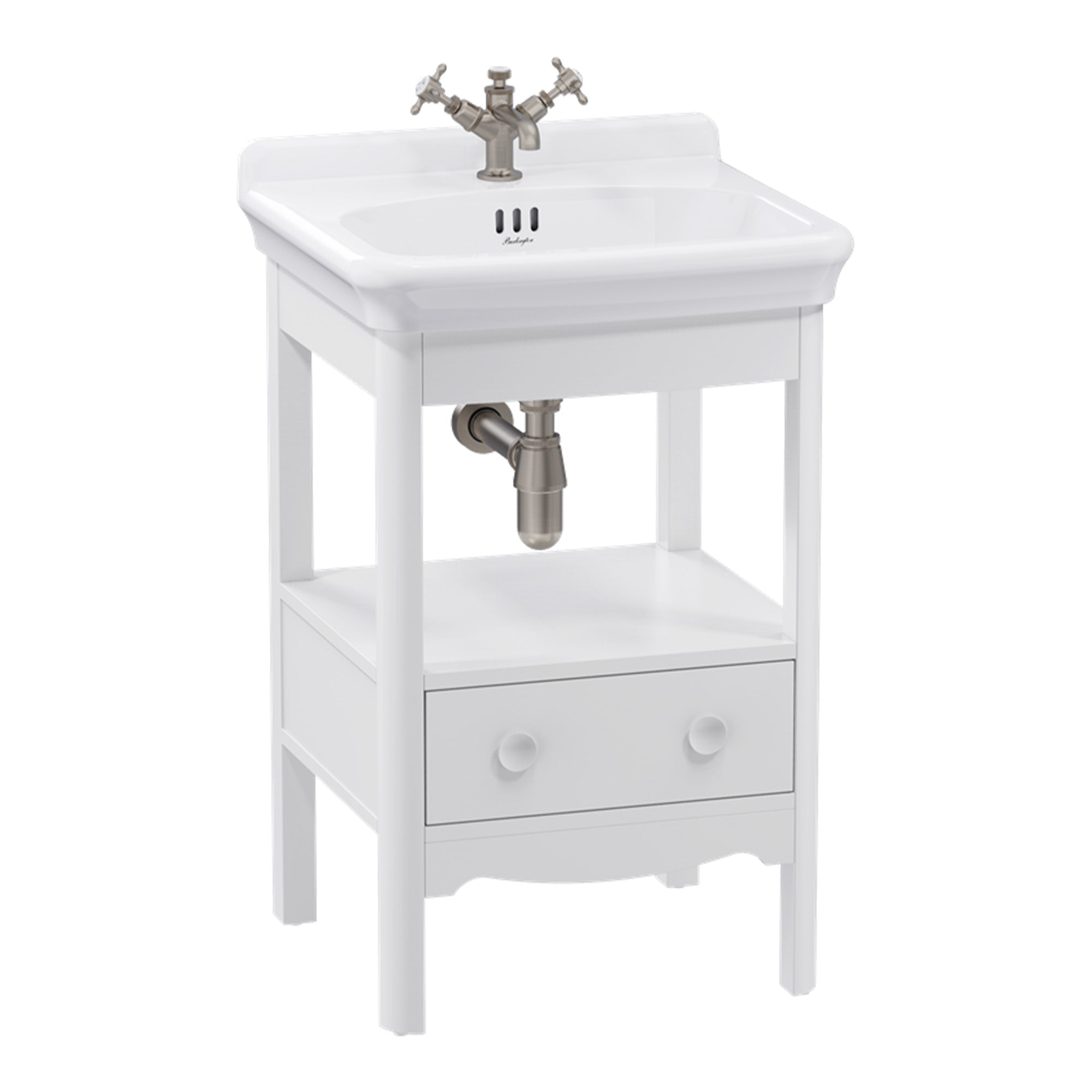 burlington guild 560 floorstanding single drawer vanity unit washbasin varley white