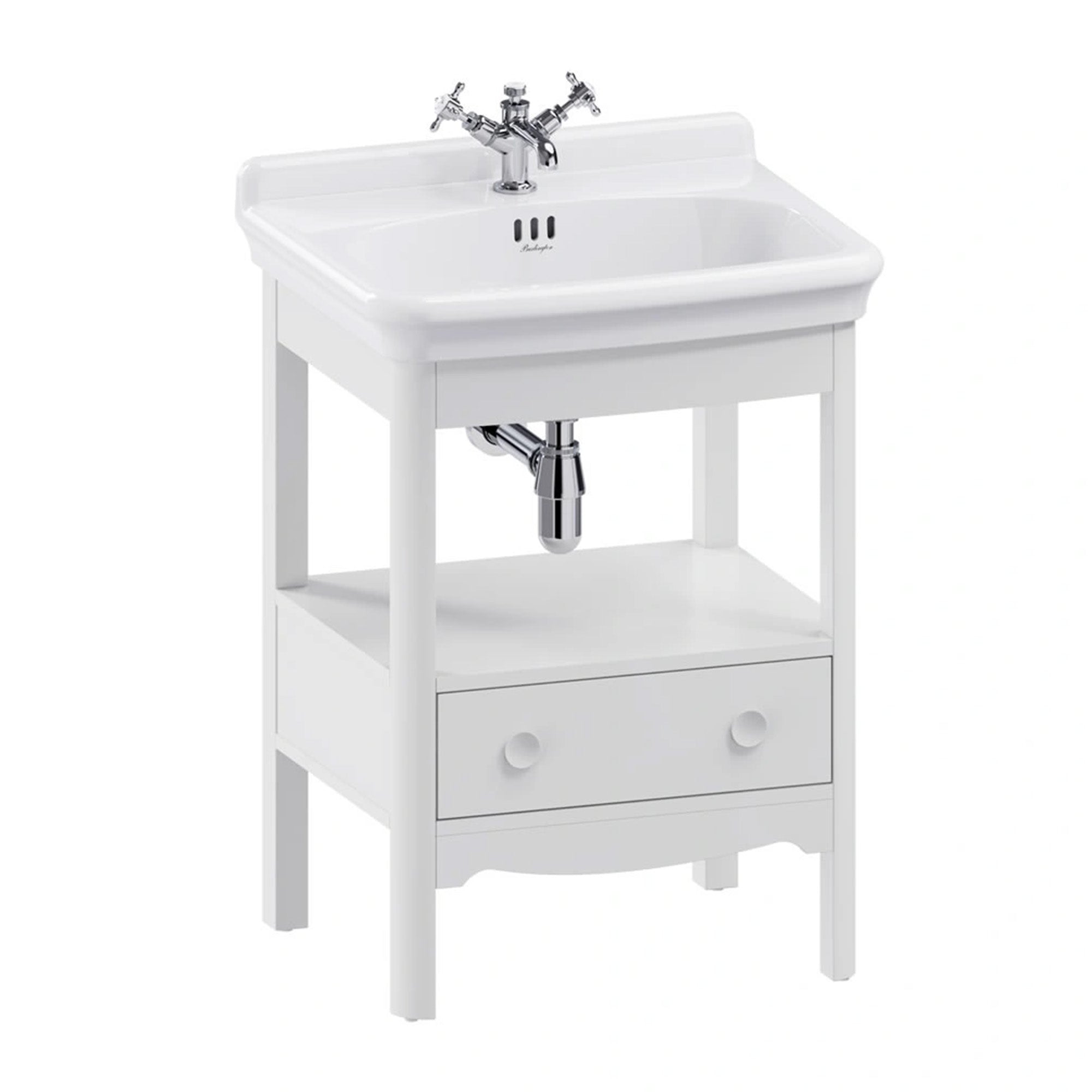 burlington guild 620 floorstanding single drawer vanity unit washbasin varley white