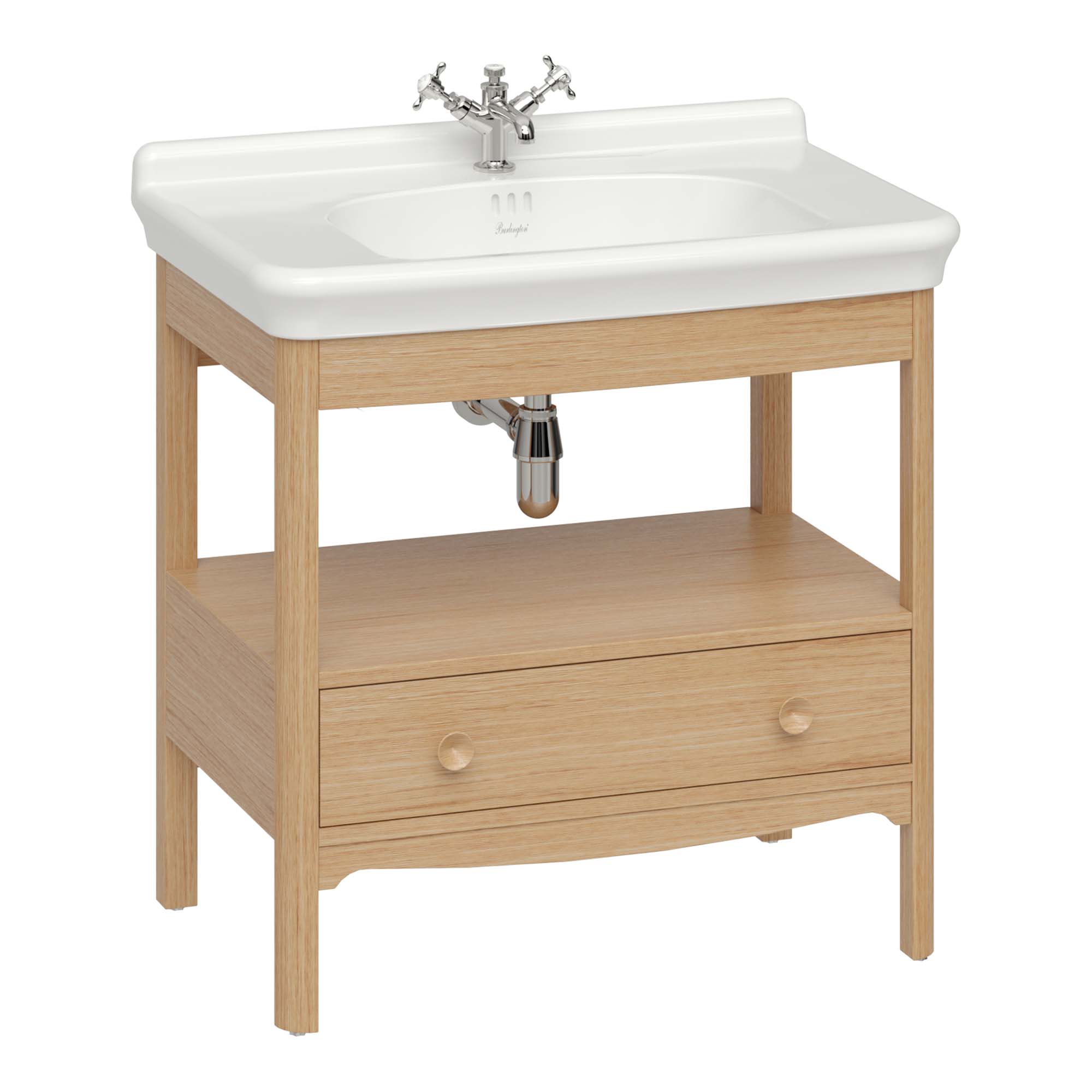 Burlington Guild Floorstanding Vanity Unit With Washbasin - Light Oak