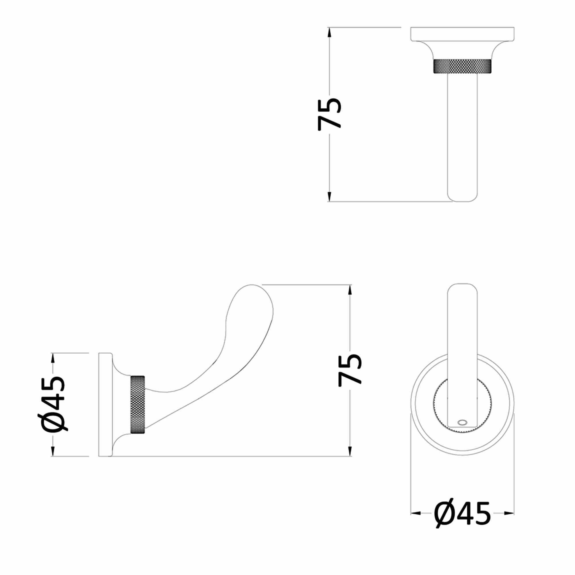 burlington guild robe hook dimensions