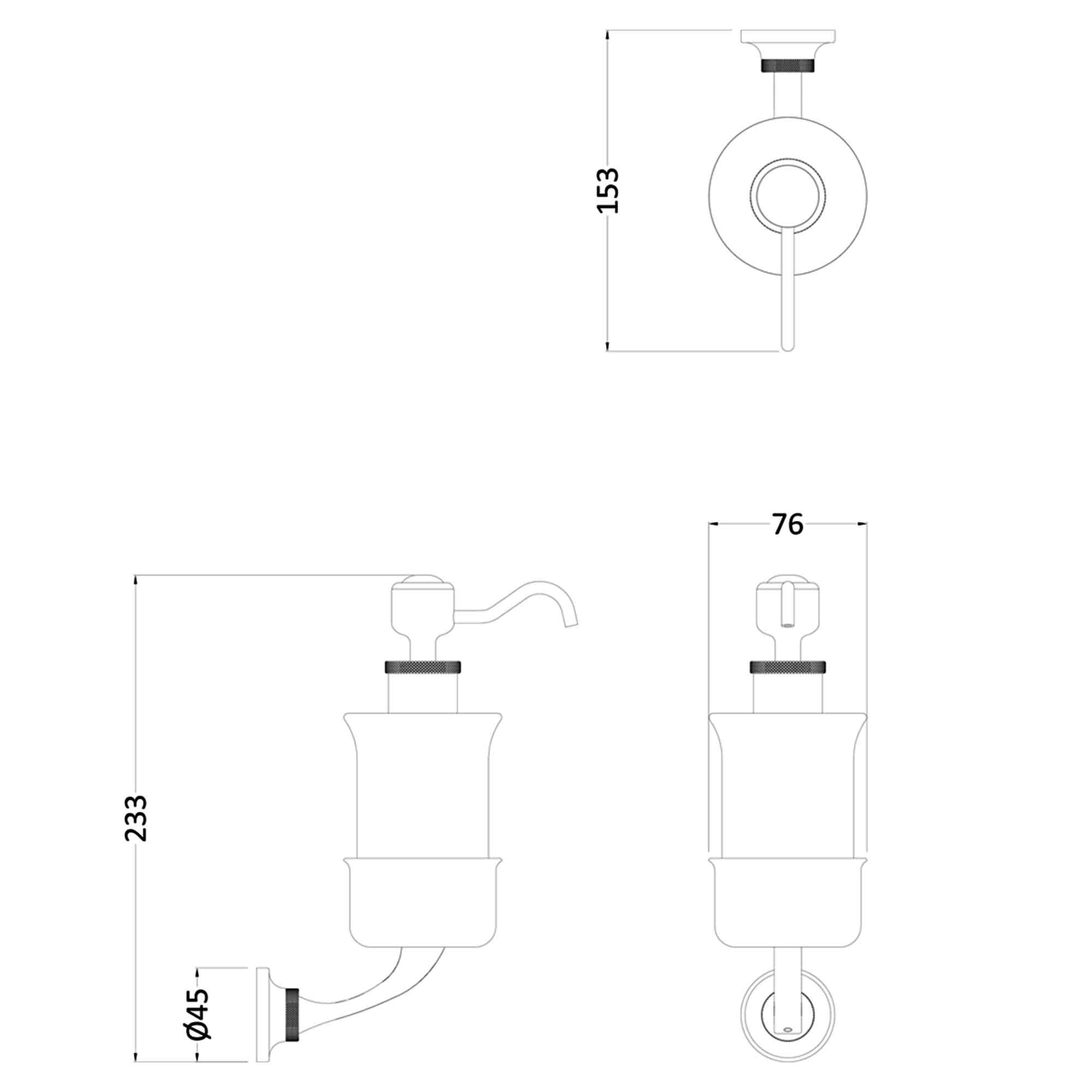 burlington guild soap dispenser dimensions