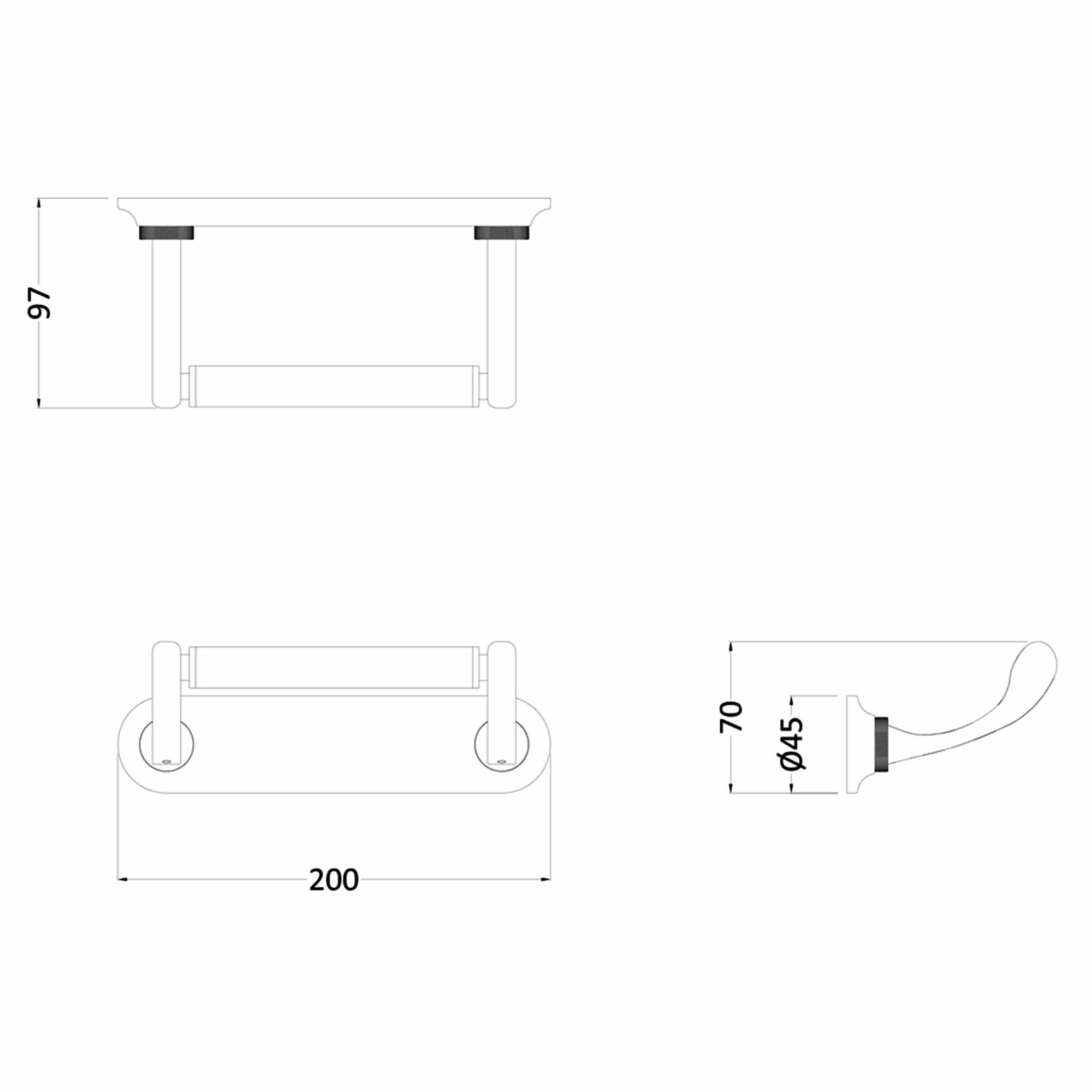 burlington guild toilet roll holder dimensions