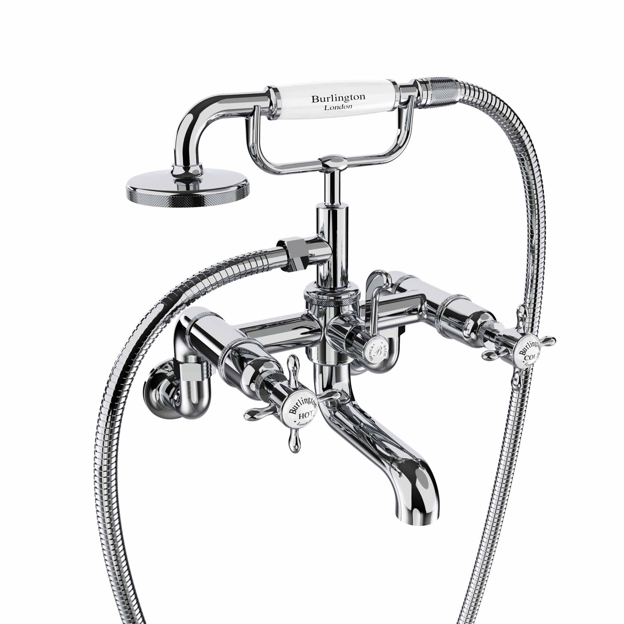 burlington guild wall mounted bath shower mixer chrome