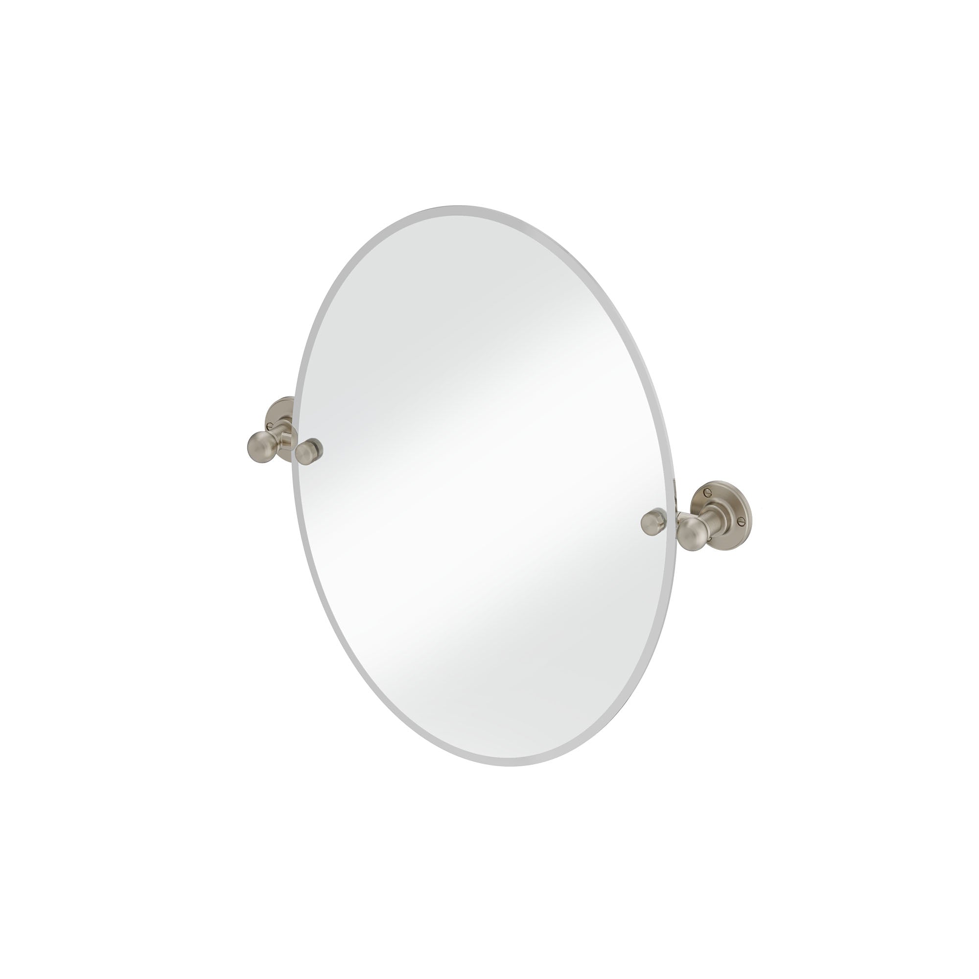 burlington oval hinged mirror 400x500mm with 1850 fixings brushed nickel