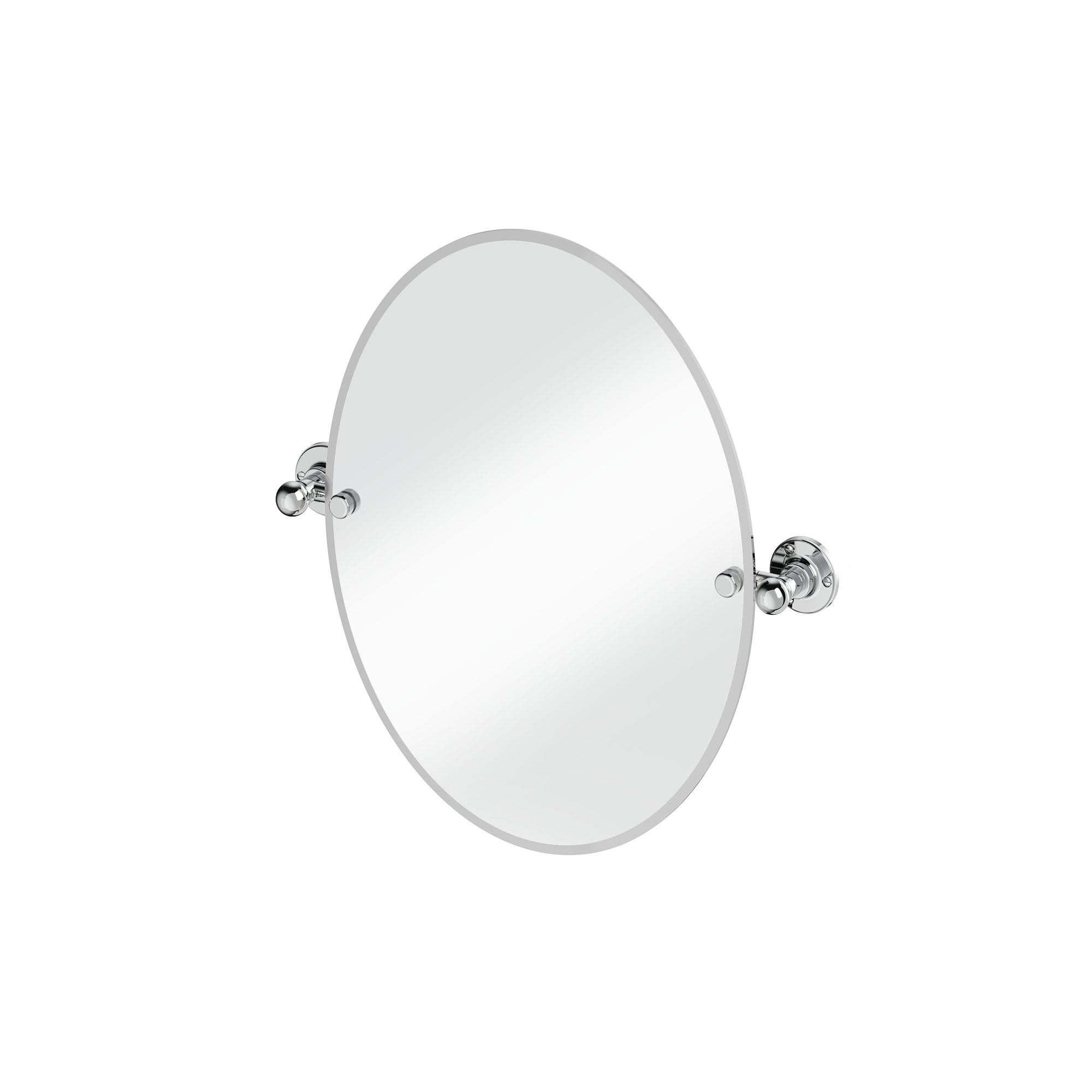 burlington oval hinged mirror 400x500mm with 1850 fixings chrome