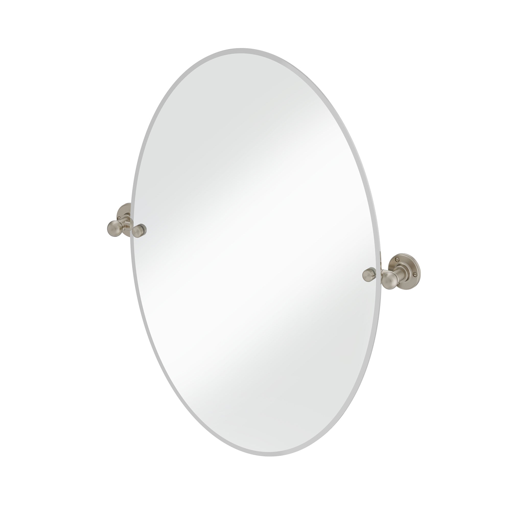 burlington oval hinged mirror 500x700mm with 1850 fixings brushed nickel