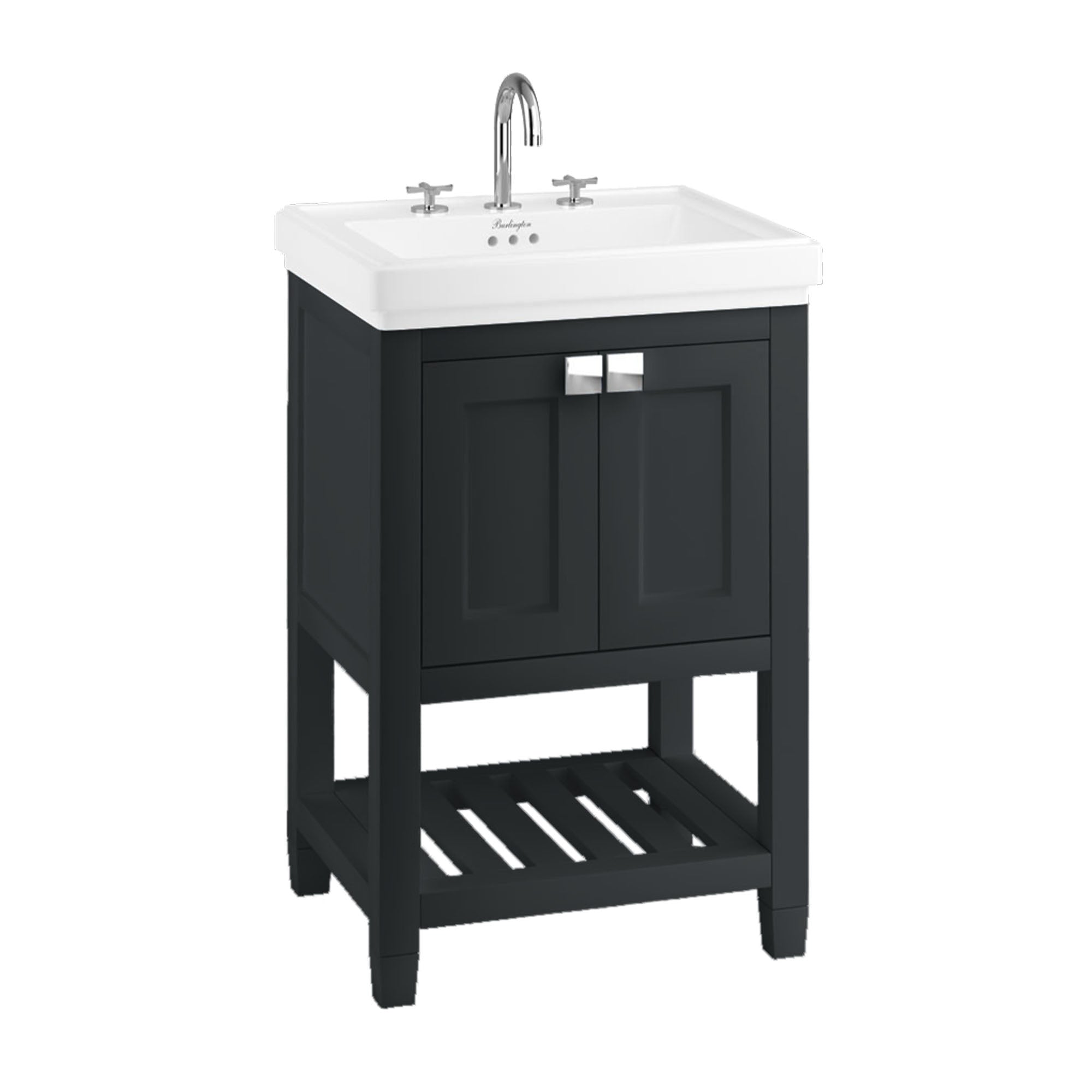 burlington riviera 580 vanity unit with basin matt black