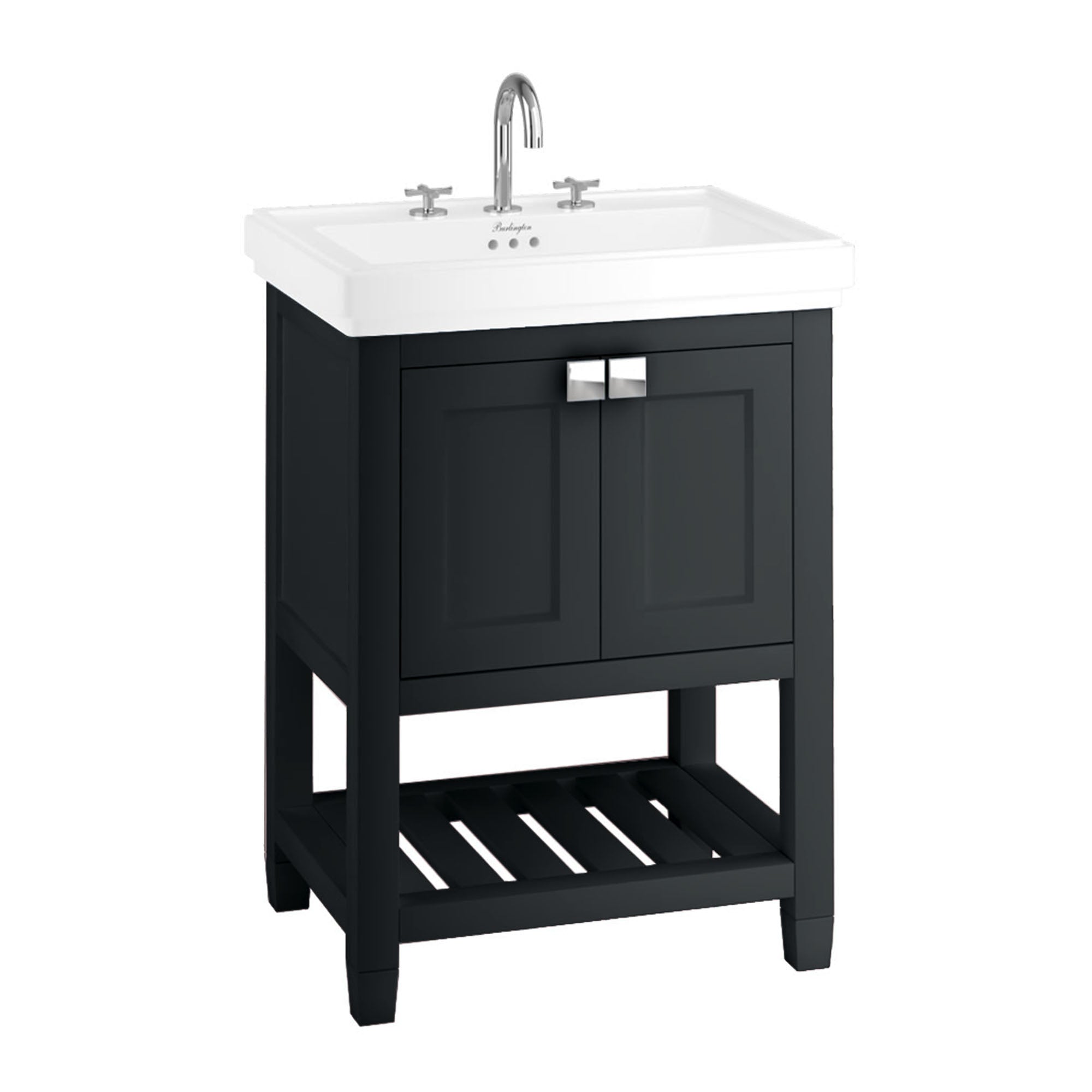 burlington riviera 650 vanity unit with basin matt black