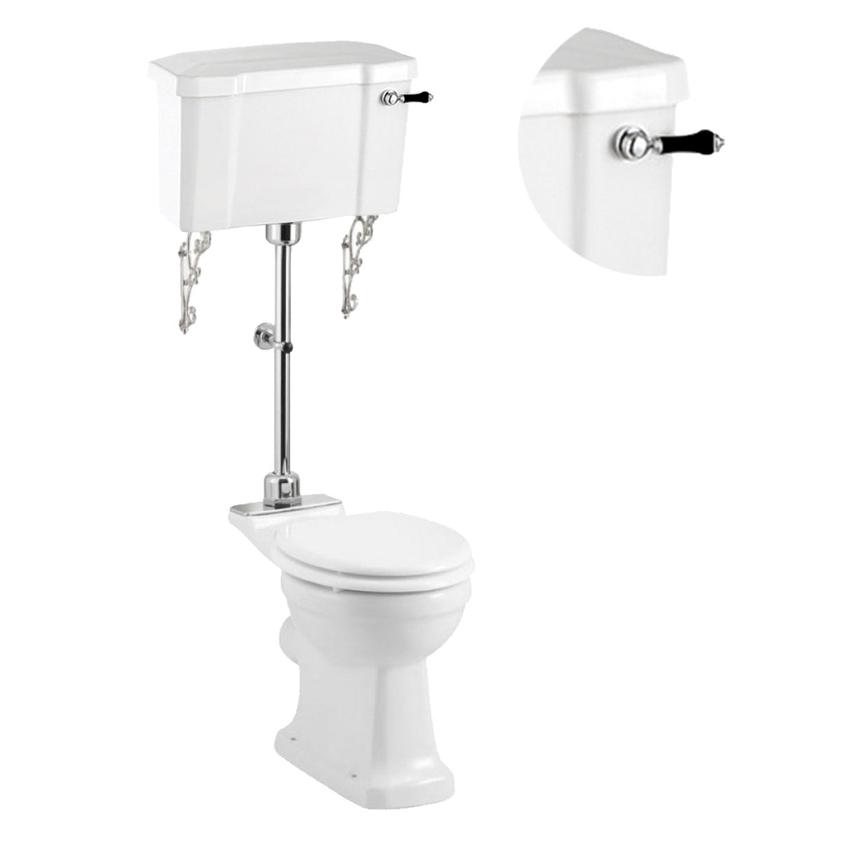 Burlington Medium-Level Toilet With Standard WC Pan Traditional