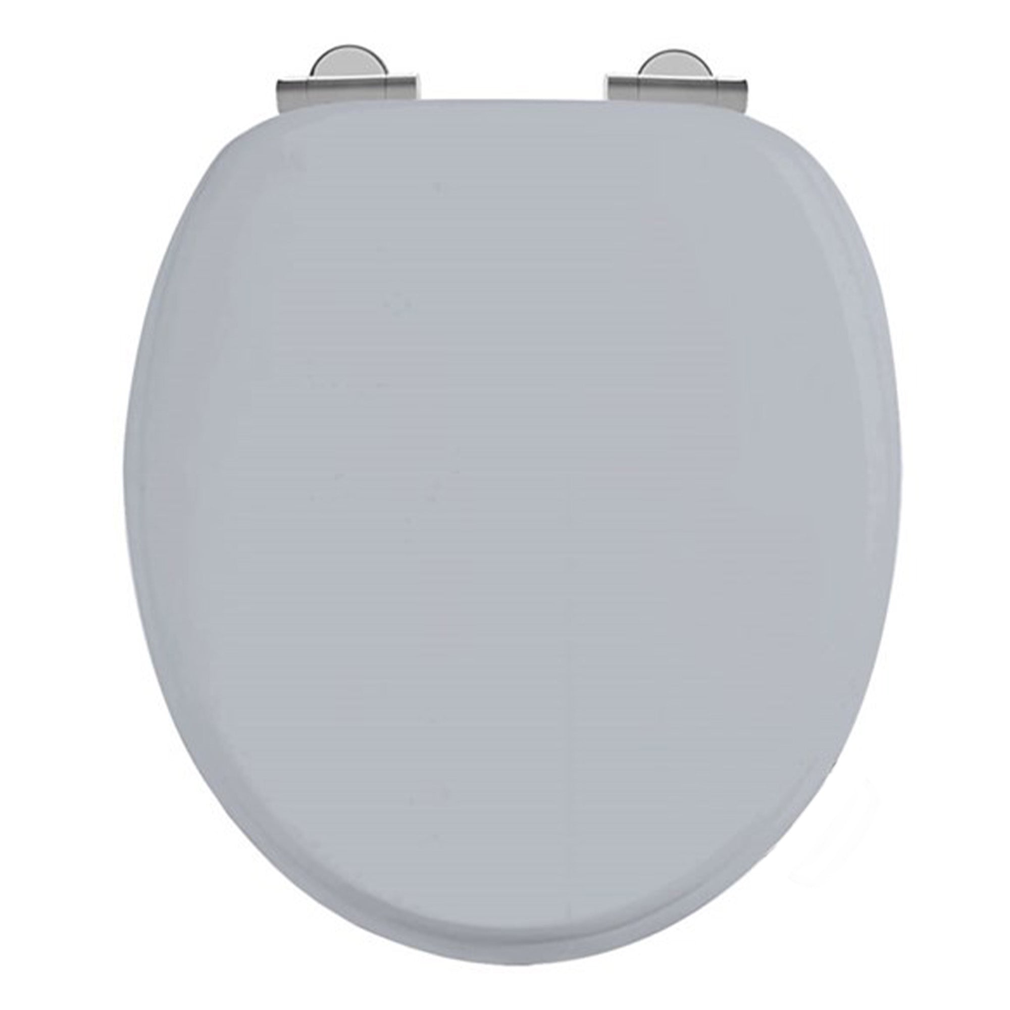 Burlington Traditional Toilet Seat With Chrome Soft Close Hinges - Classic Grey