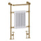 burlington trafalgar traditional towel radiator with white column gold