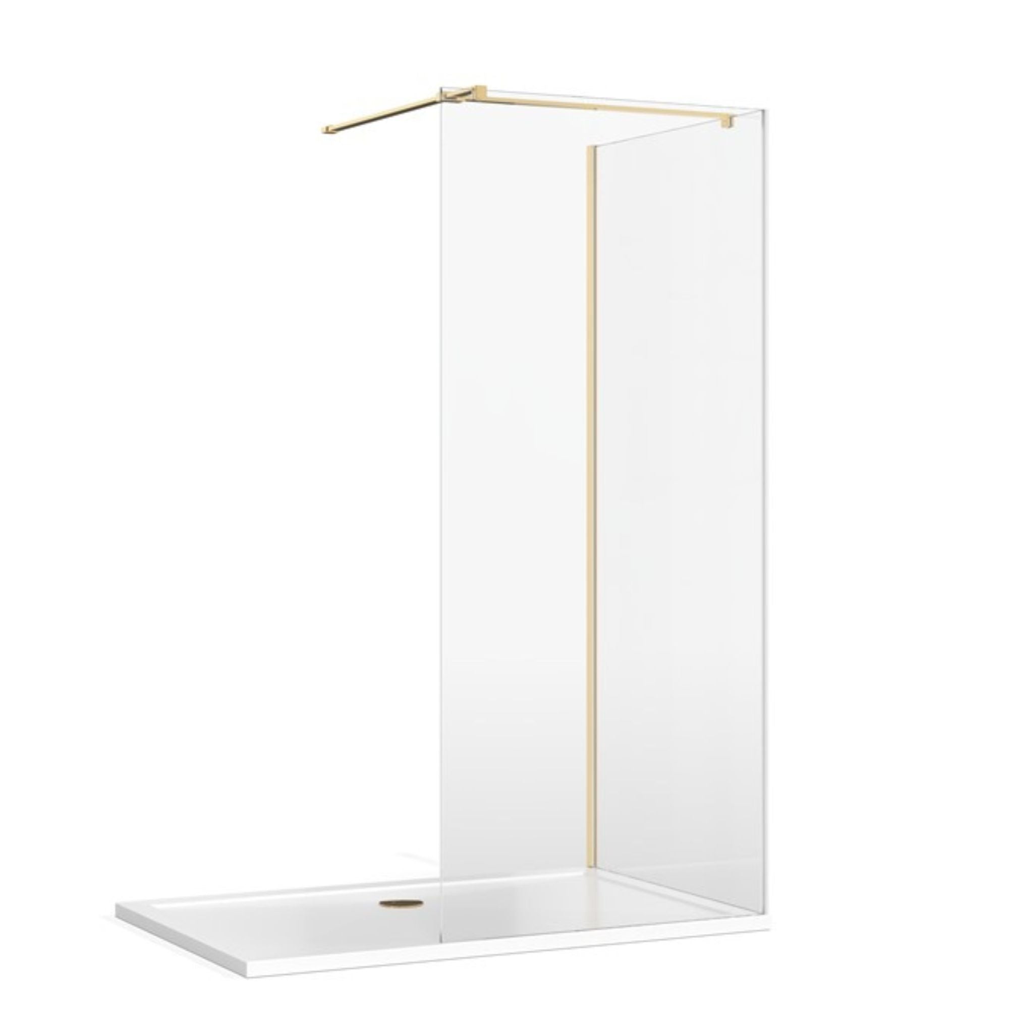 Burlington walk-in shower enclosure with t-bar bracing gold