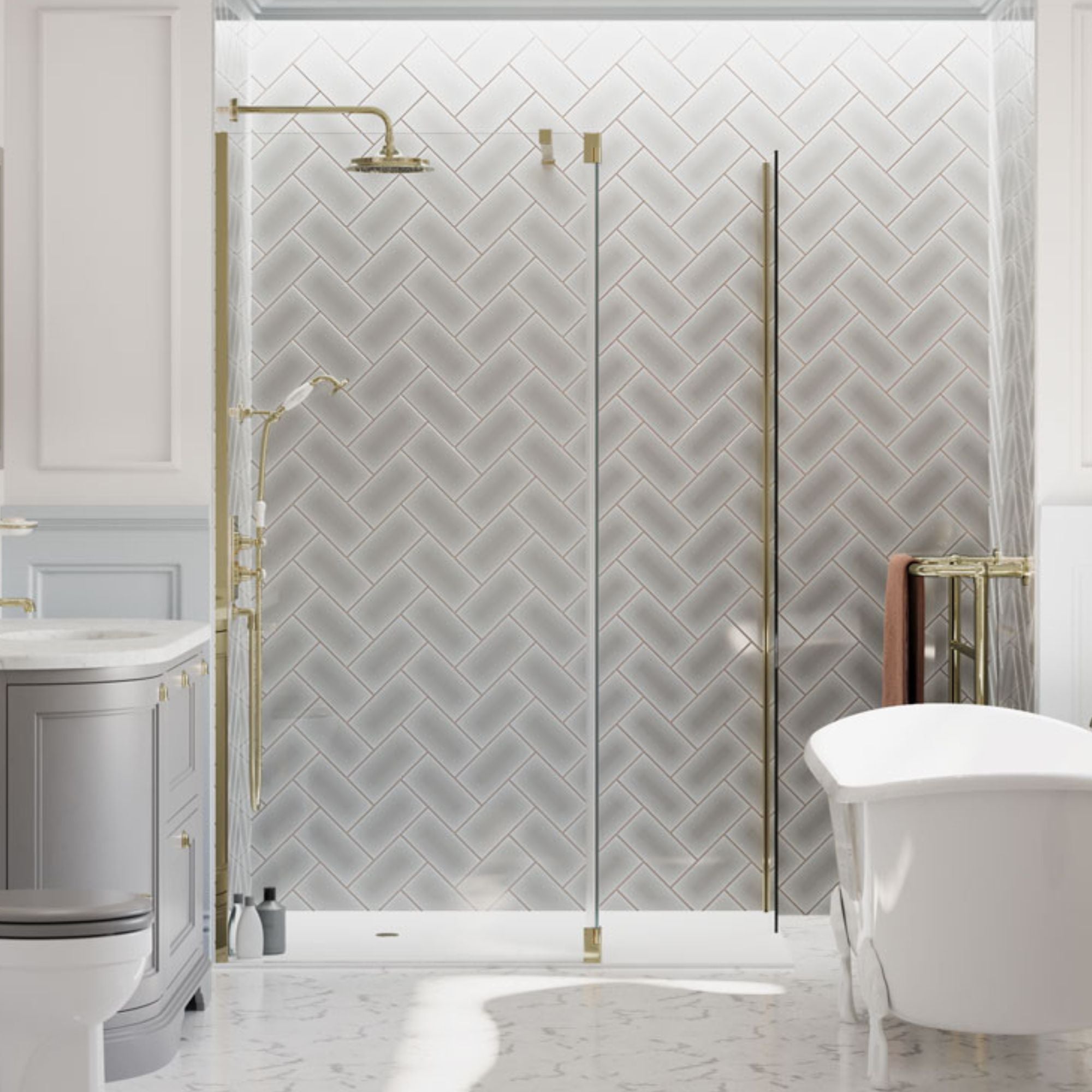 Burlington walk-in shower enclosure at deluxe bathrooms