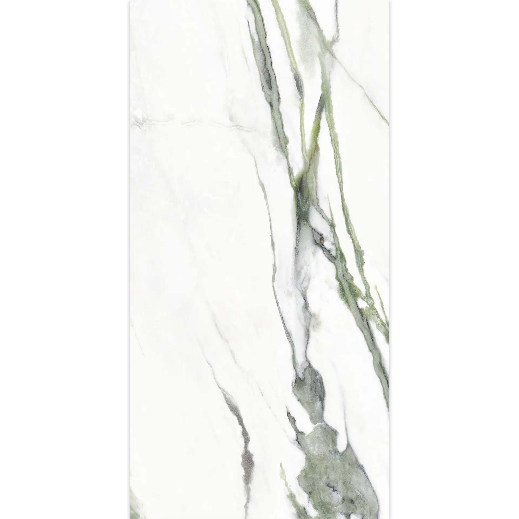 charm experience calacatta green marble effect porcelain tile 60x120cm matt