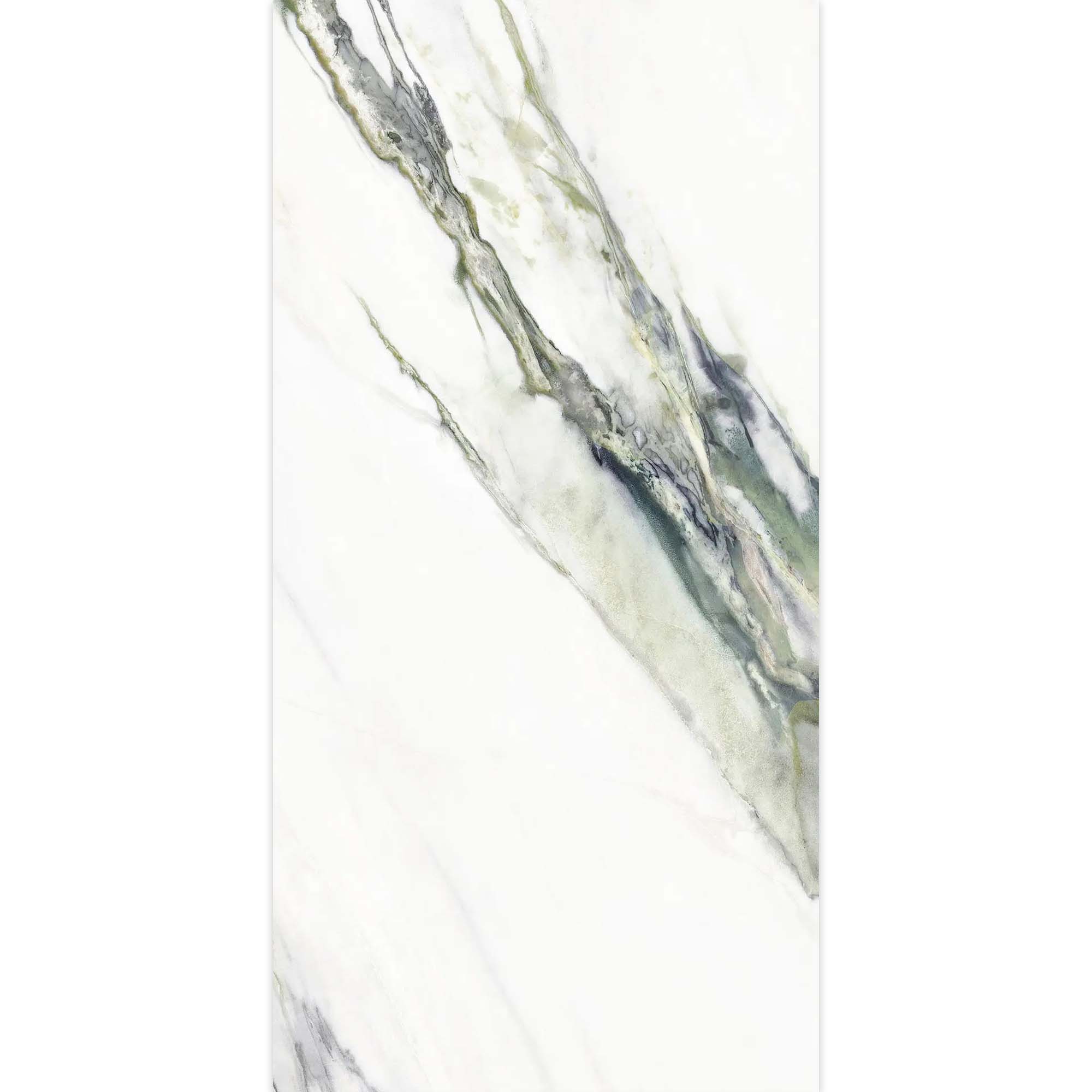 charm experience calacatta green marble effect porcelain tile 60x120cm matt