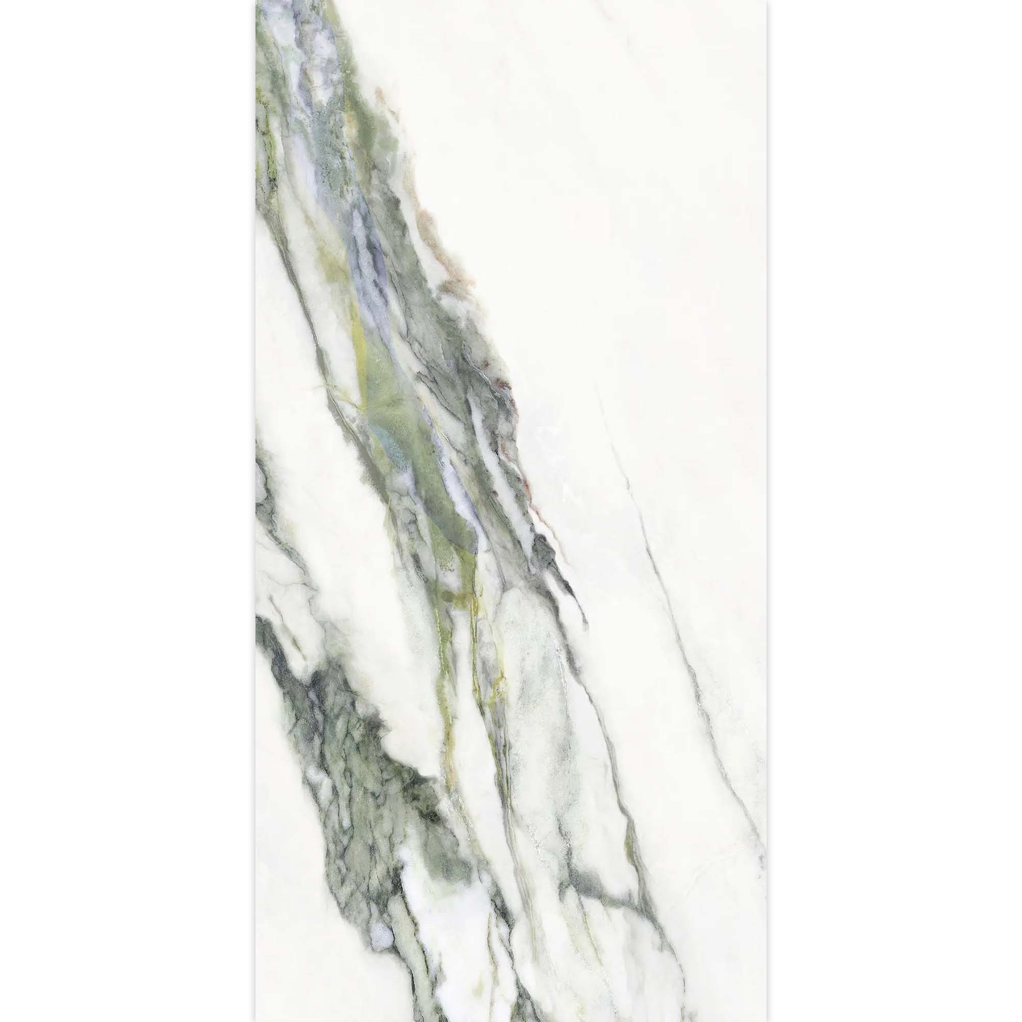 charm experience calacatta green marble effect porcelain tile 60x120cm polished