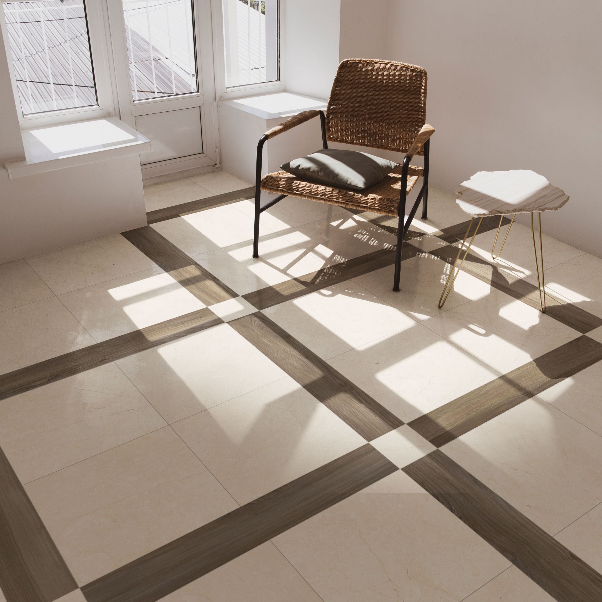 Chester Botticino Marble Effect Porcelain Tile 30x30cm Matt